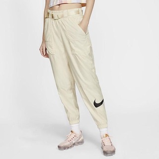 Pantaloni Nike Sportswear Woven Swoosh Dama Kaki Negrii | PNTZ-06897